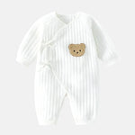 Teddy Bear White Boucle Wrap Babygrow