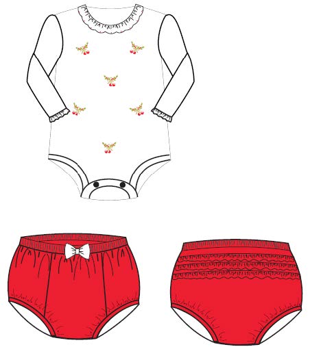 Adriana Mae My Baby Cherry Bloomer Set | Casa Childrenswear