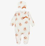 Caramelo Baby Girl White Soft teddy Babygrow with Hat | Casa Childrenswear