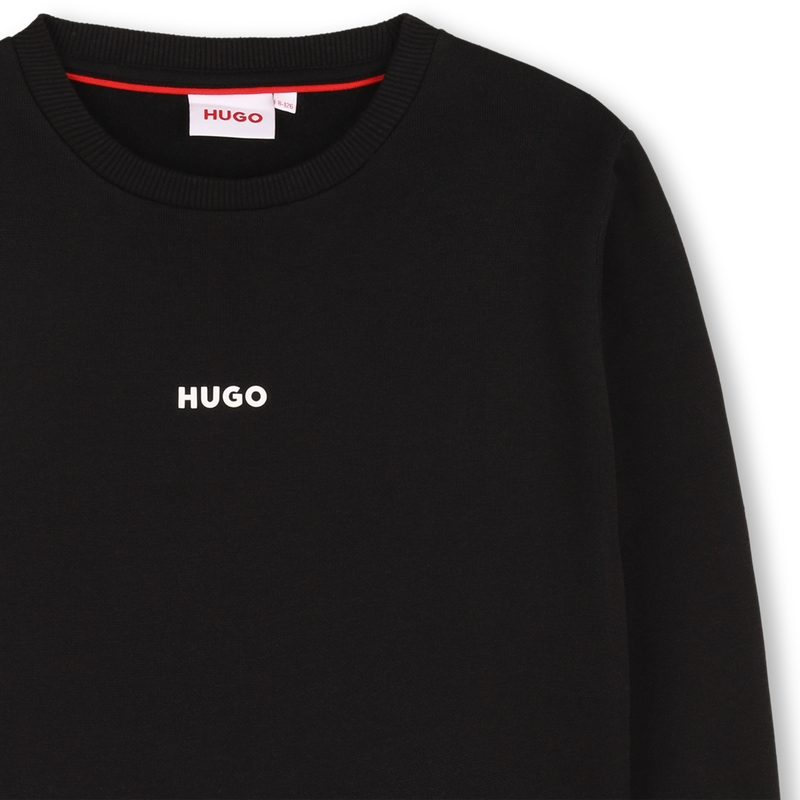 Hugo Boys Crew Neck Black Logo Sweatshirt | Casa Childrenswear