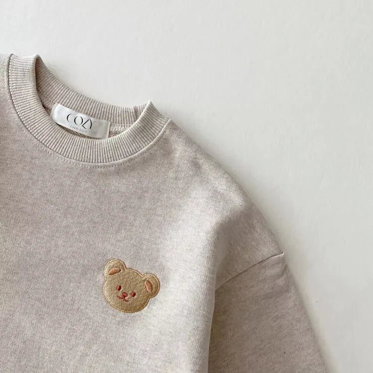 Cozy Crew Club Bear Grey Colour Tracksuit | Casa Childrenswear