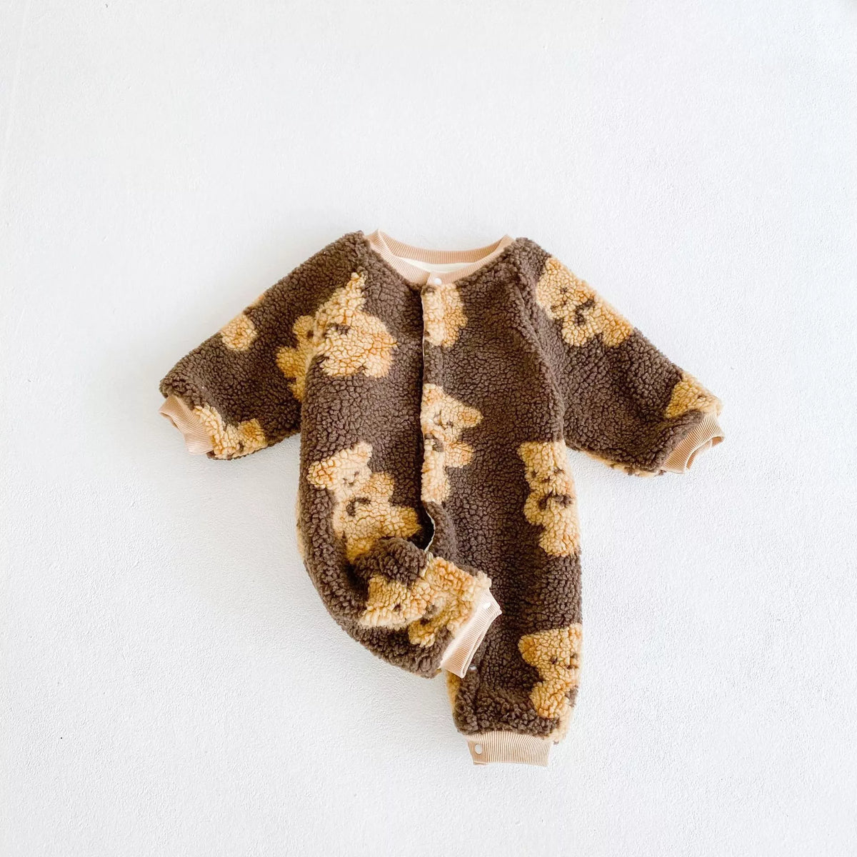 Bear Brown Fleece Romper