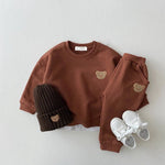 Cozy Crew Club Bear Maroon Colour Tracksuit | Casa Childrenswear