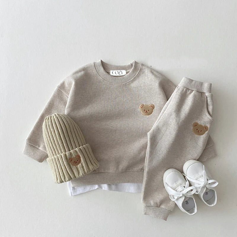 Cozy Crew Club Bear Grey Colour Tracksuit | Casa Childrenswear
