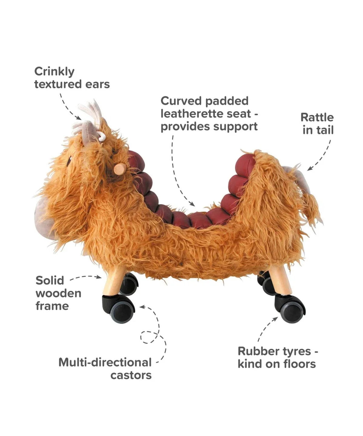 Hubert Highland Cow Ride On Toy