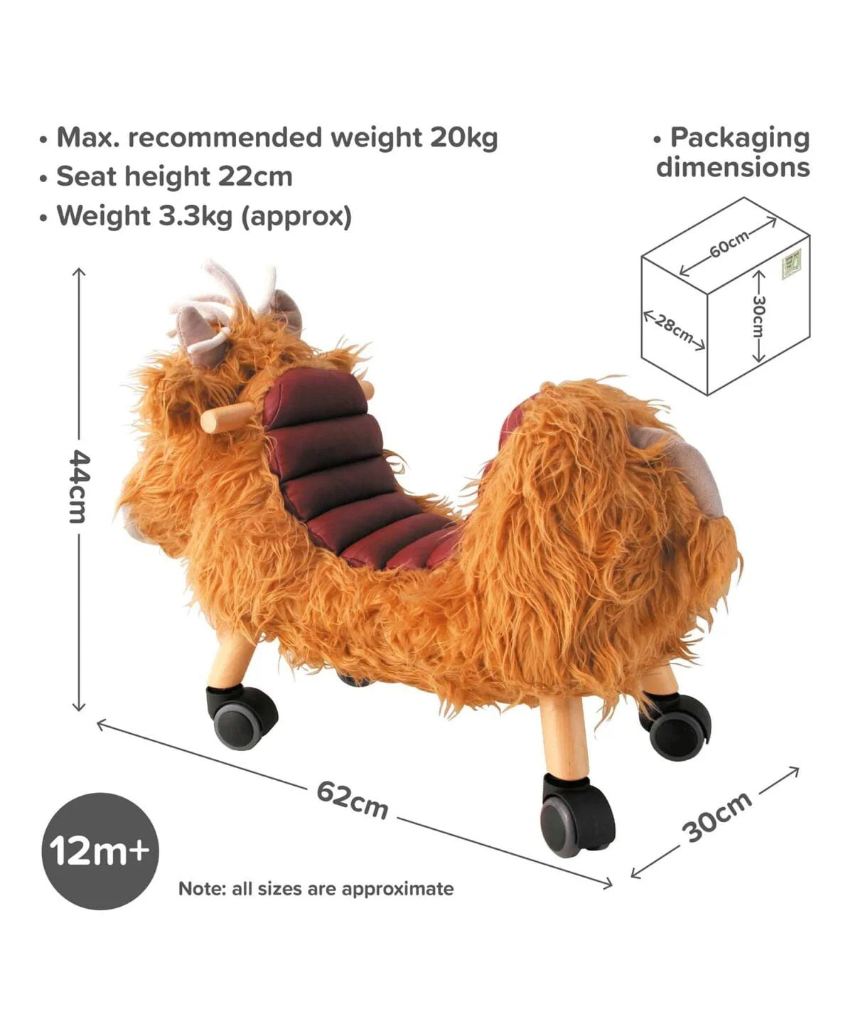 Hubert Highland Cow Ride On Toy