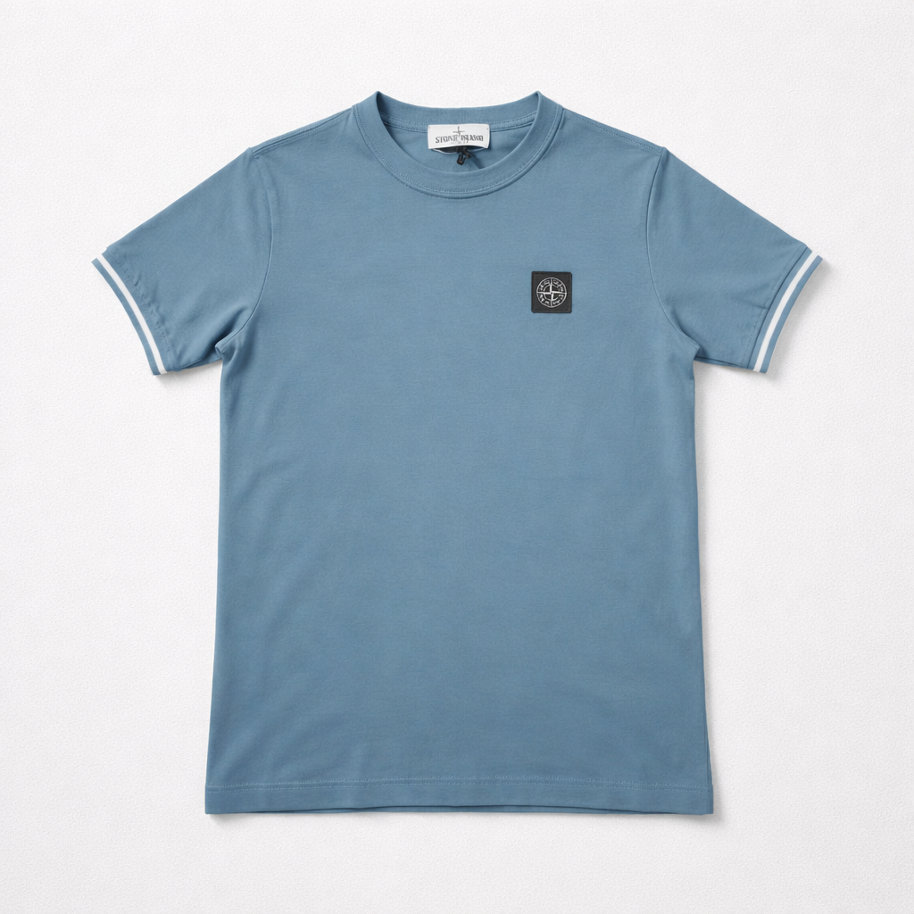 Stone Island Blue Compass Logo T-Shirt | Casa Childrenswear
