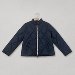 Boys Navy Jacket with Check Zip