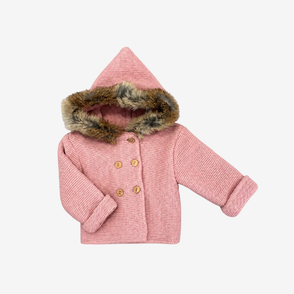 Sardon Baby Girls Dusty Pink Jacket - beautifully crafted baby girls jacket in dusty pink
