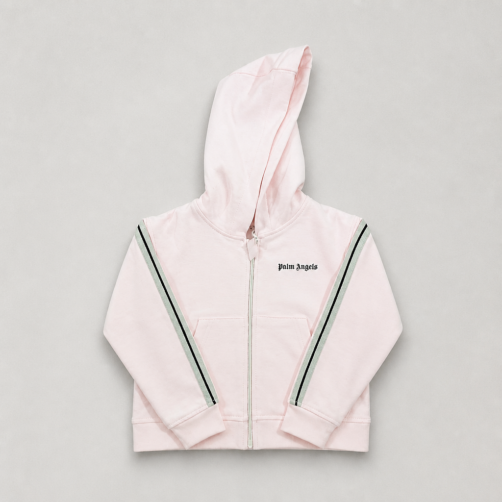 Palm Angels Baby Girls Pink Tape Tracksuit - jacket front view
