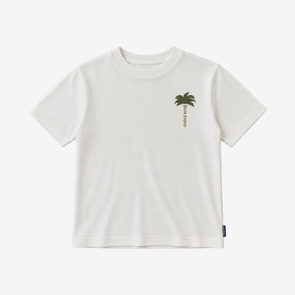 Palm Angels Boys Ivory Palm T-Shirt - front view