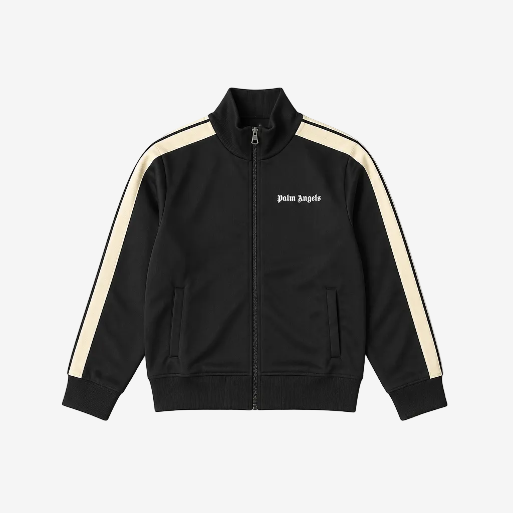 Palm Angels Boys Black Track Jacket - front view
