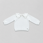 Martin Aranda Infant Girls Ivory Sweater Set - sweater front view
