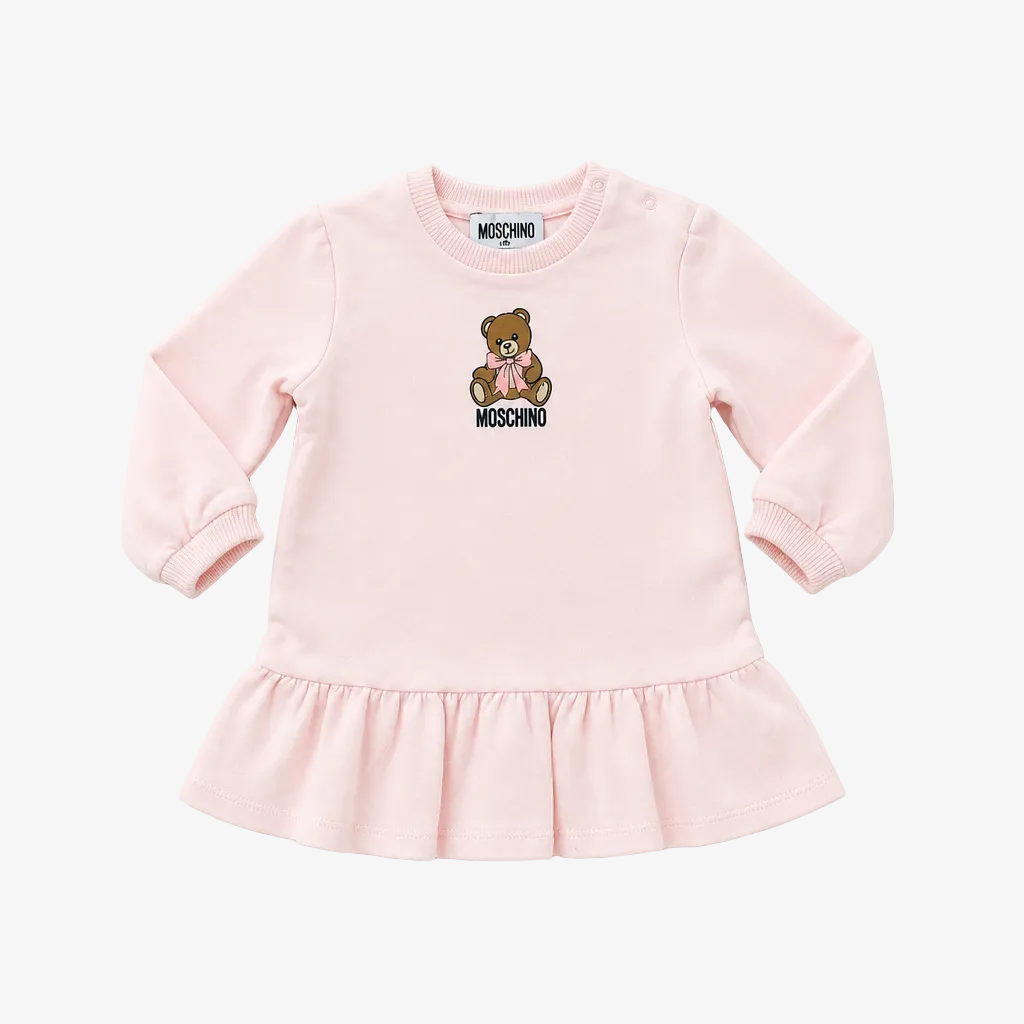 Moschino Infant Girls Pink Bear Dress - front view