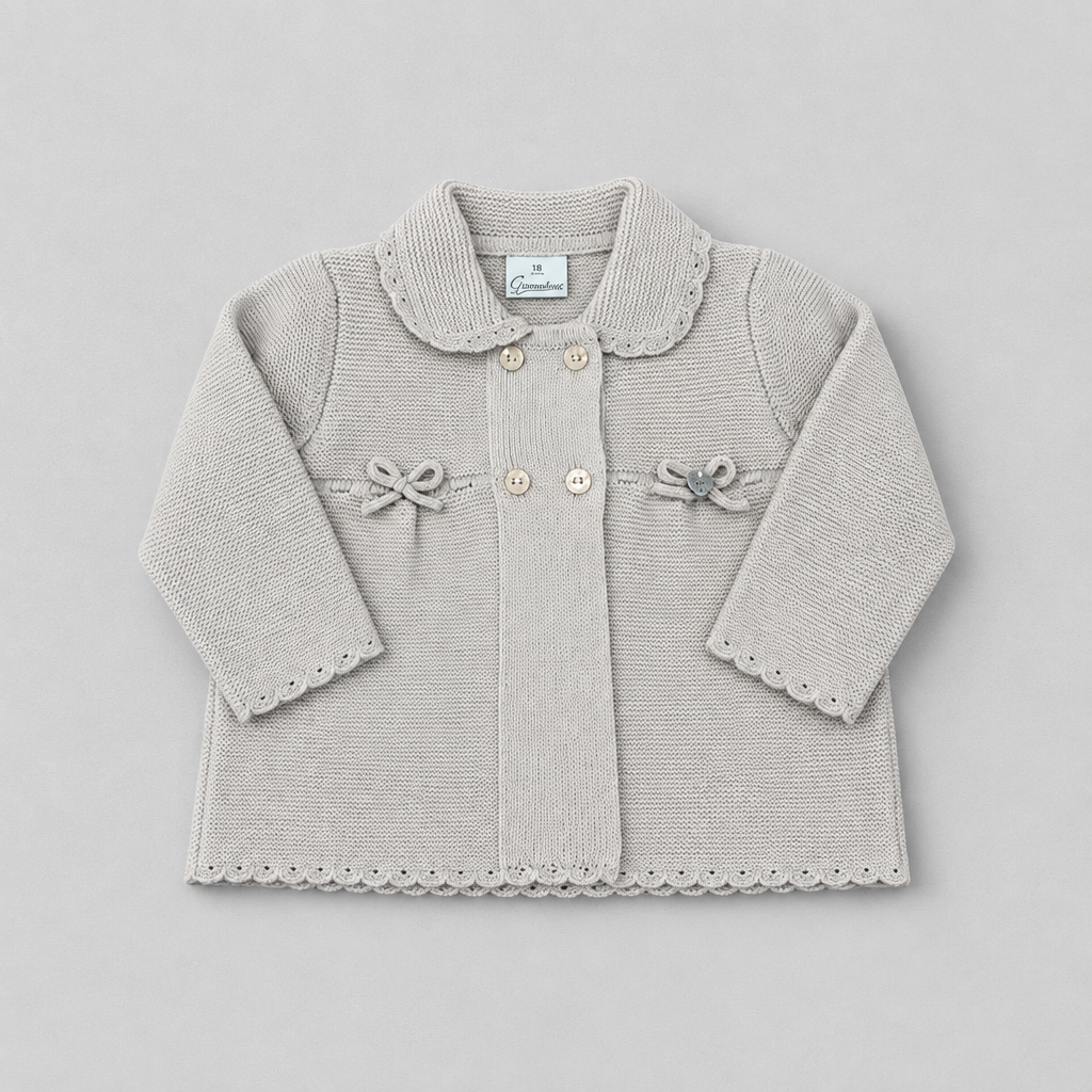 Girls Beige Knitted Cardigan