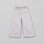 A pair of light gray ribbed knit wide-leg pants for toddlers, displayed flat against a neutral gray background.