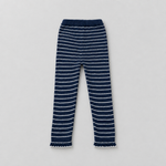 Girls Beige & Blue Striped Leggings and Jumper Set