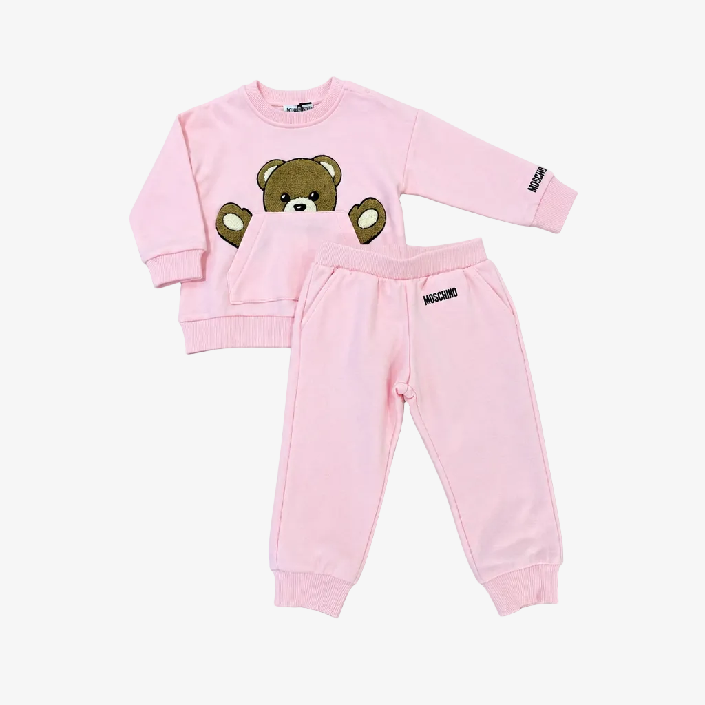 Infant Girls Pink Large Bear Tracksuit
