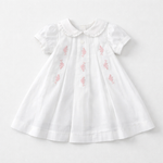 Patachou Baby Girls White Woven Dress with Leaf Print | Casa Childrenswear