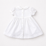 Patachou Baby Girls White Woven Dress with Leaf Print | Casa Childrenswear