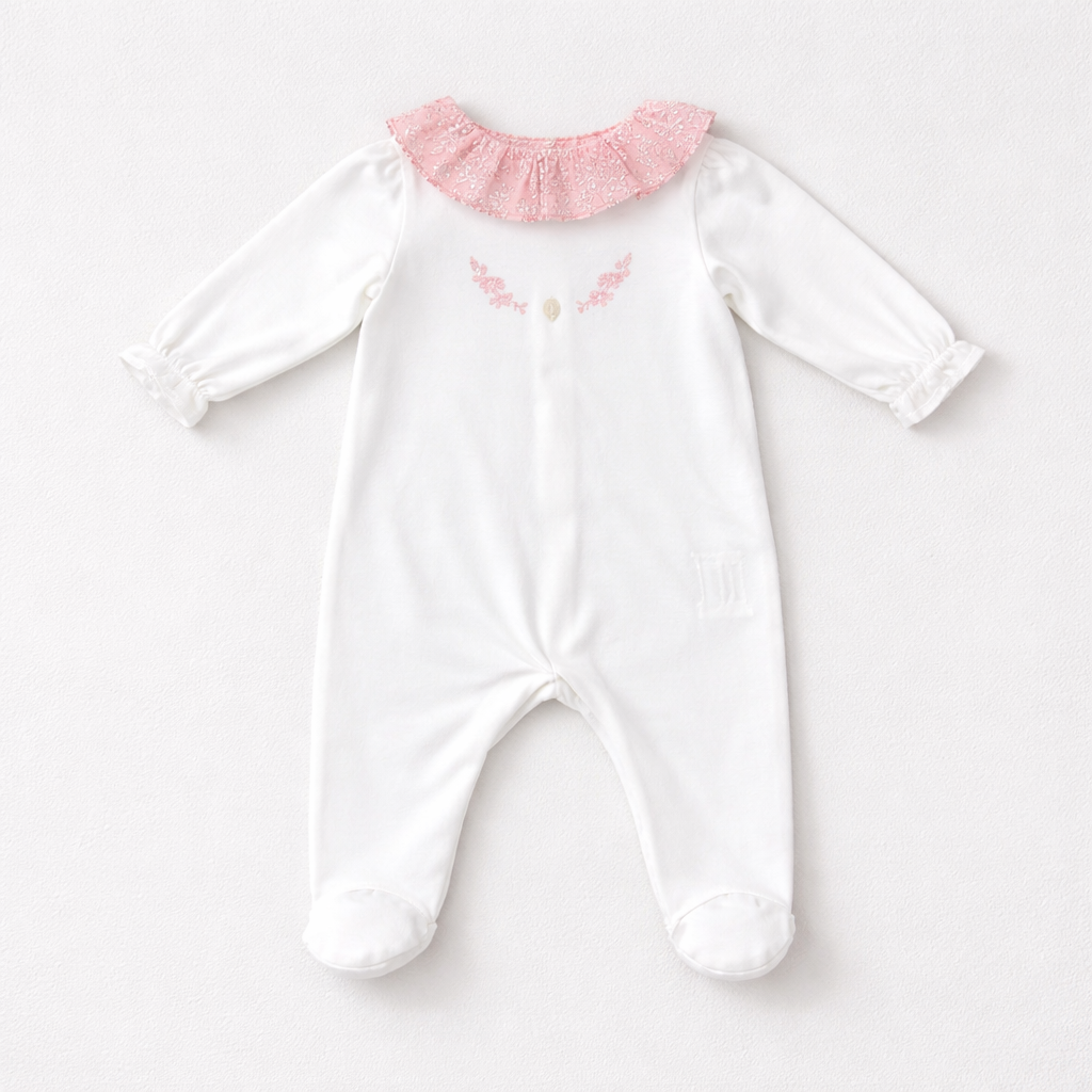 Patachou Babygrow with Contrast Frill Collar | Casa Childrenswear