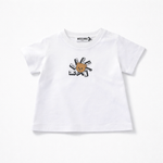 Baby White Circle Logo FontCotton T-Shirt