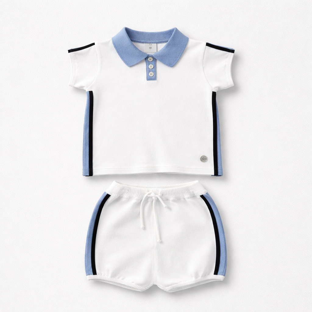 Granlei Boys White Polo & Short Set | Casa Childrenswear