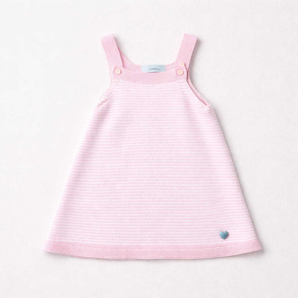 Granlei Pink & White Striped Sleeveless Dress | Casa Childrenswear