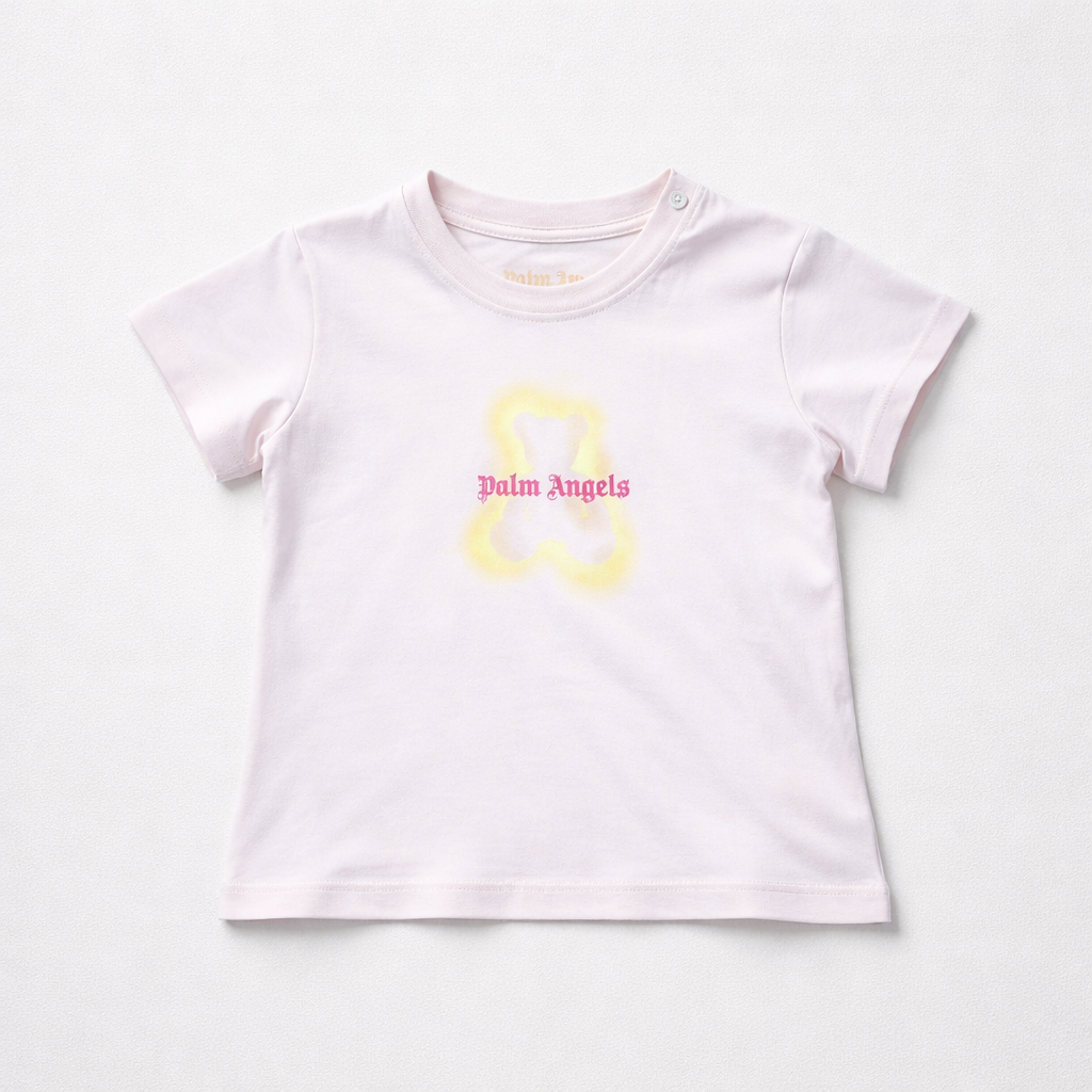 Palm Angels Girls Pink Spray Bear T-Shirt | Casa Childrenswear