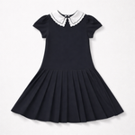 Patachou Girls Navy & Ivory Scallop Collar Dress | Casa Childrenswear