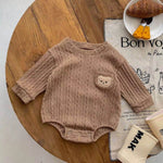 Cozy Crew Club Autumn Brown Bear Romper | Casa Childrenswear