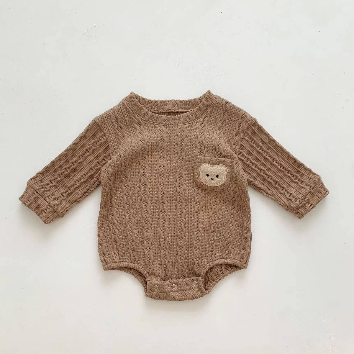 Cozy Crew Club Autumn Brown Bear Romper | Casa Childrenswear