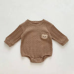 Cozy Crew Club Autumn Brown Bear Romper | Casa Childrenswear