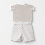 Granlei Knitted Polo Shirt & Linen Mix Short Set | Casa Childrenswear