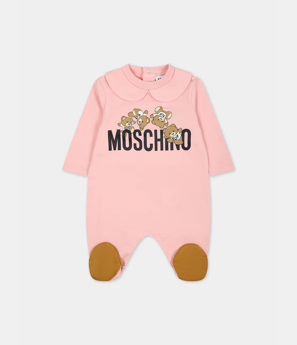 Moschino Baby Pink Teddy Babygrow | Casa Childrenswear