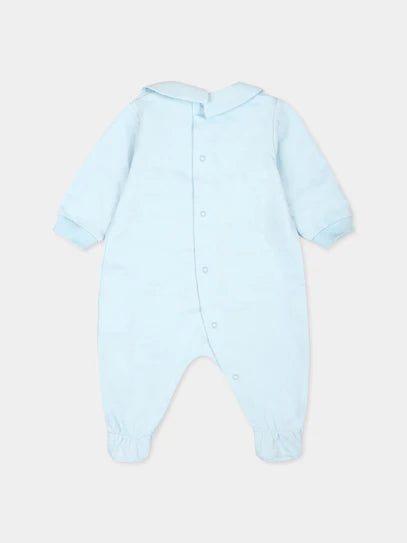 Moschino Baby Boys Sky Blue Teddy Bear Babygrow | Casa Childrenswear
