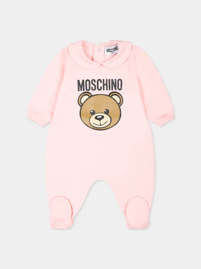 Moschino Baby Girls Rose Teddy Bear Babygrow | Casa Childrenswear