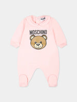 Moschino Baby Girls Rose Teddy Bear Babygrow | Casa Childrenswear