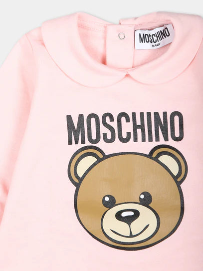 Moschino Baby Girls Rose Teddy Bear Babygrow | Casa Childrenswear