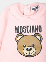 Moschino Baby Girls Rose Teddy Bear Babygrow | Casa Childrenswear