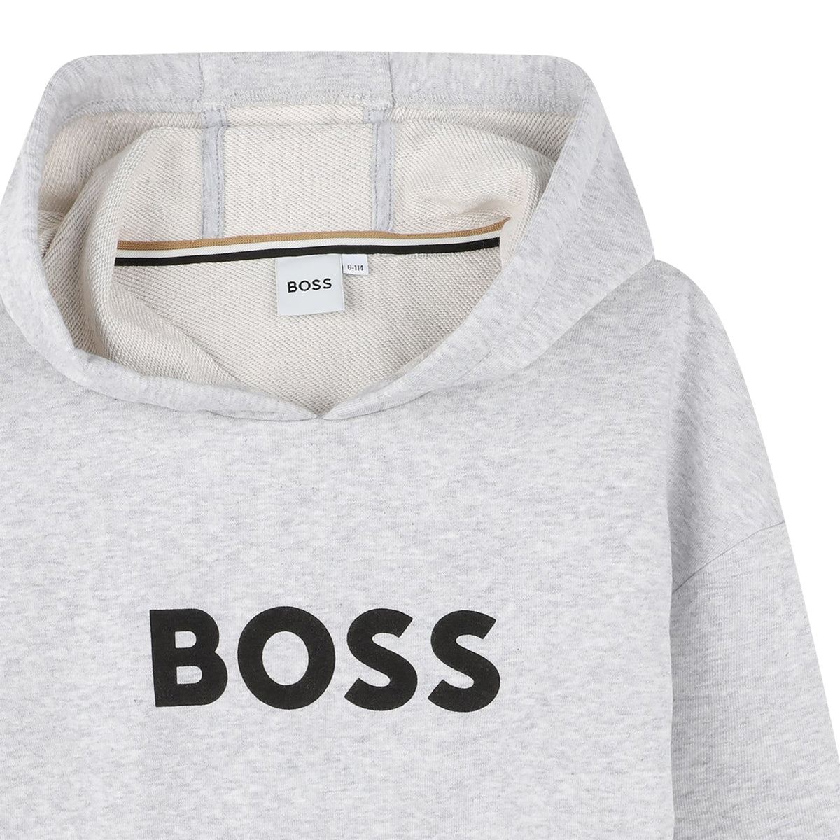 Boss Boys Grey Logo Hoodie | Casa Childrenswear