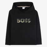 Boss Boys Black Hooded Sweatshirt | Casa Childrenswear