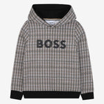 Boss Boys Hooded Sweat Check Fabric | Casa Childrenswear