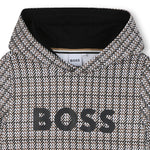 Boss Boys Hooded Sweat Check Fabric | Casa Childrenswear