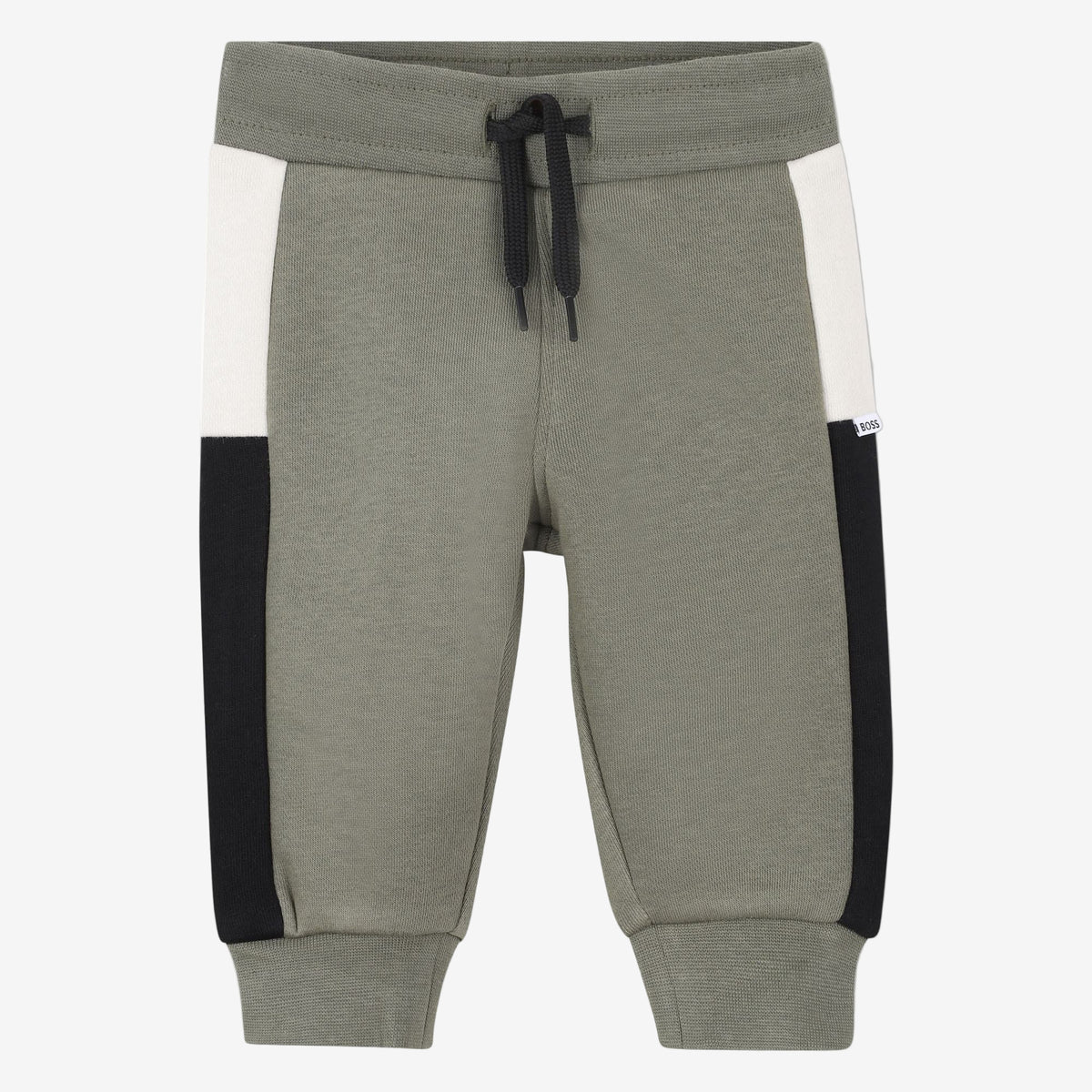 Boss Boys Khaki Track Bottom Patch Design | Casa Childrenswear