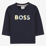 Boss Baby Boys Navy Logo Long Sleeve T-Shirt | Casa Childrenswear