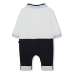 Baby Boys Ivory & Navy Blue Romper