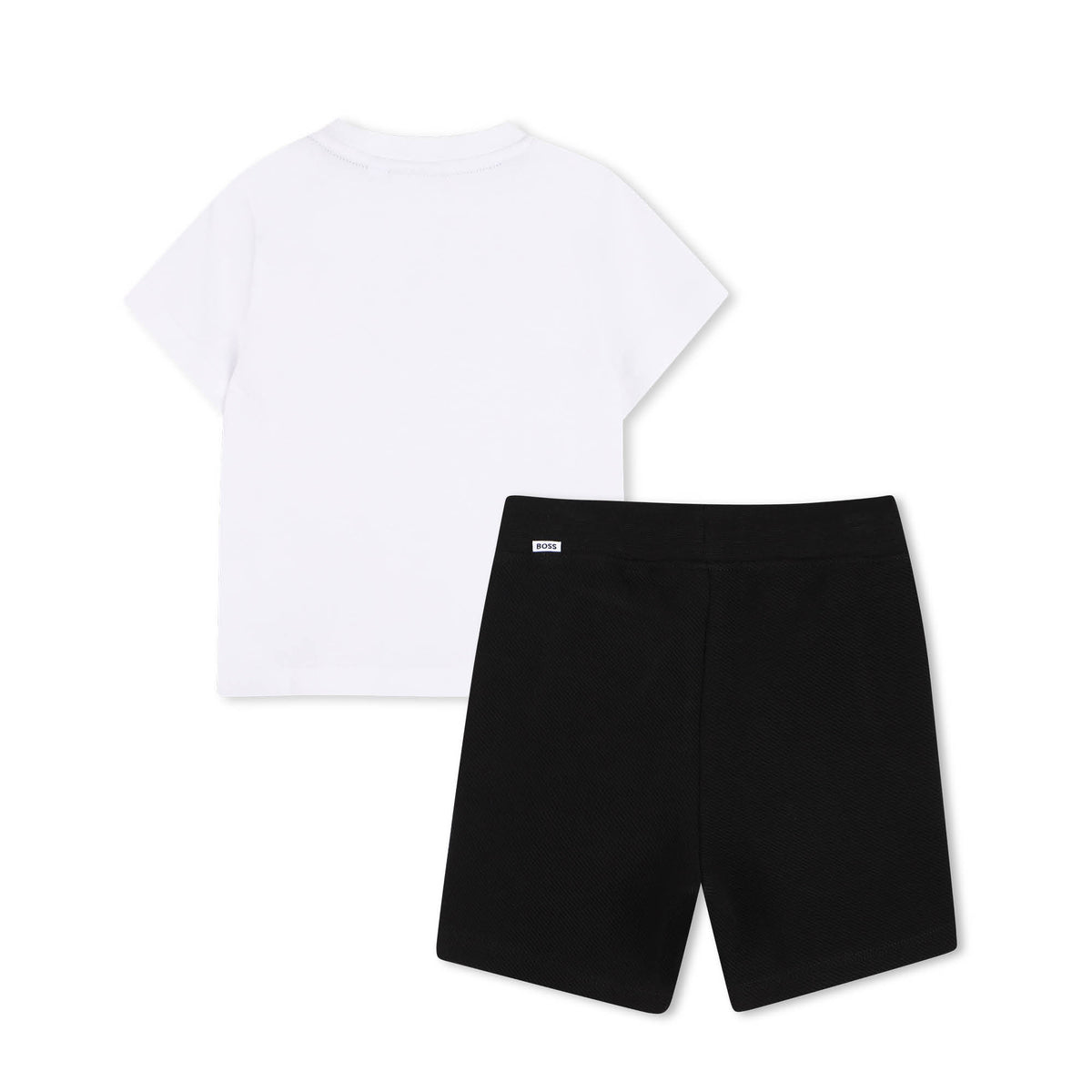 Boss Baby Boys White & Black Bermuda Short Set | Casa Childrenswear