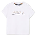 Boss Baby Boys White & Black Bermuda Short Set | Casa Childrenswear