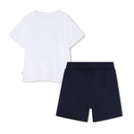 Boss Baby Boys Navy Shorts Set with Signature Stripes | Casa Childrenswear